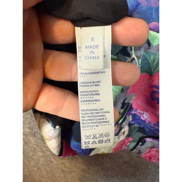 Rebecca Minkoff Della Muliticolor Floral Print Slit A-Line Skirt Size 8 EUC - Picture 4 of 8